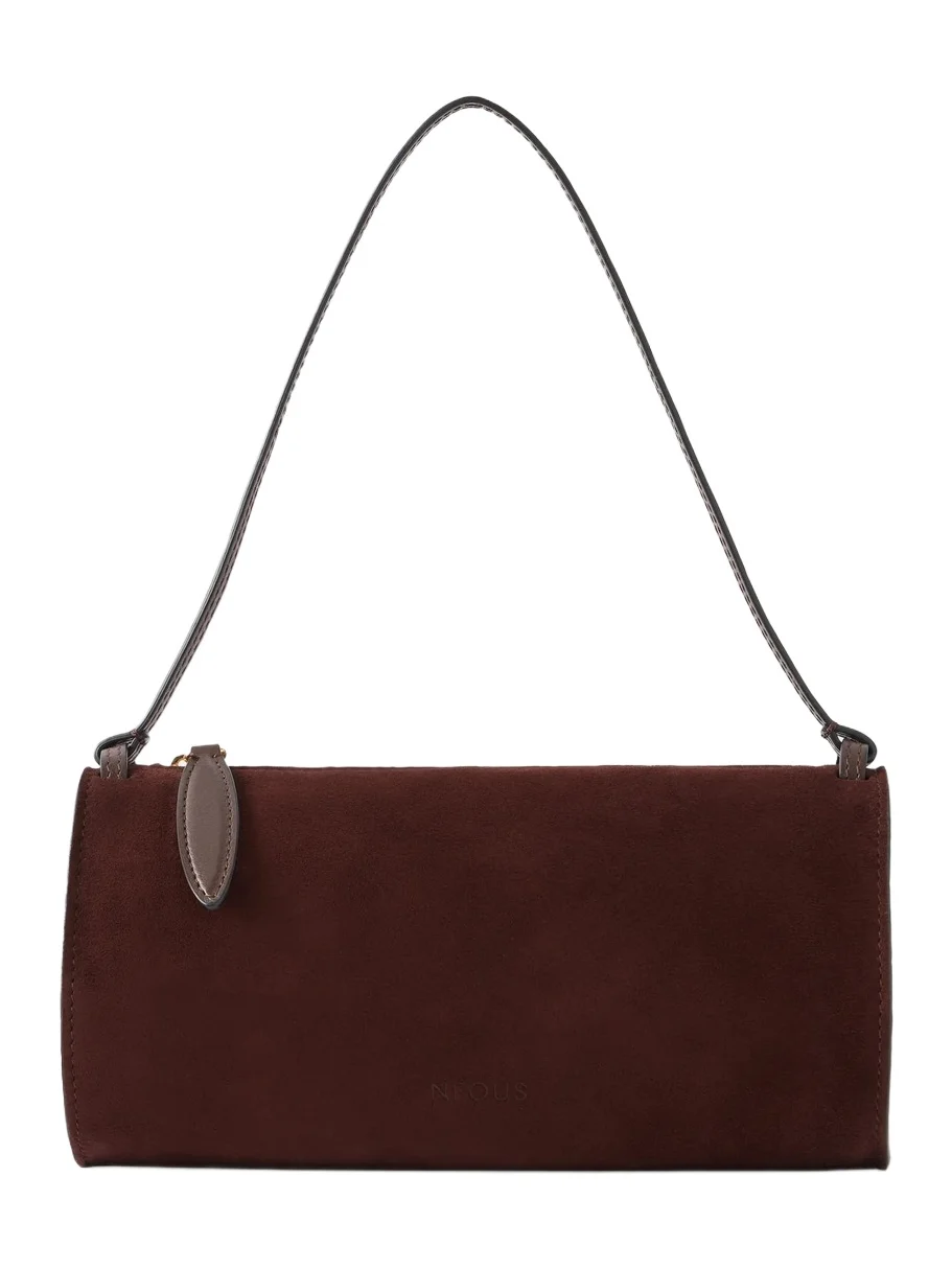 Gemini Leather-trimmed Suede Shoulder Bag
