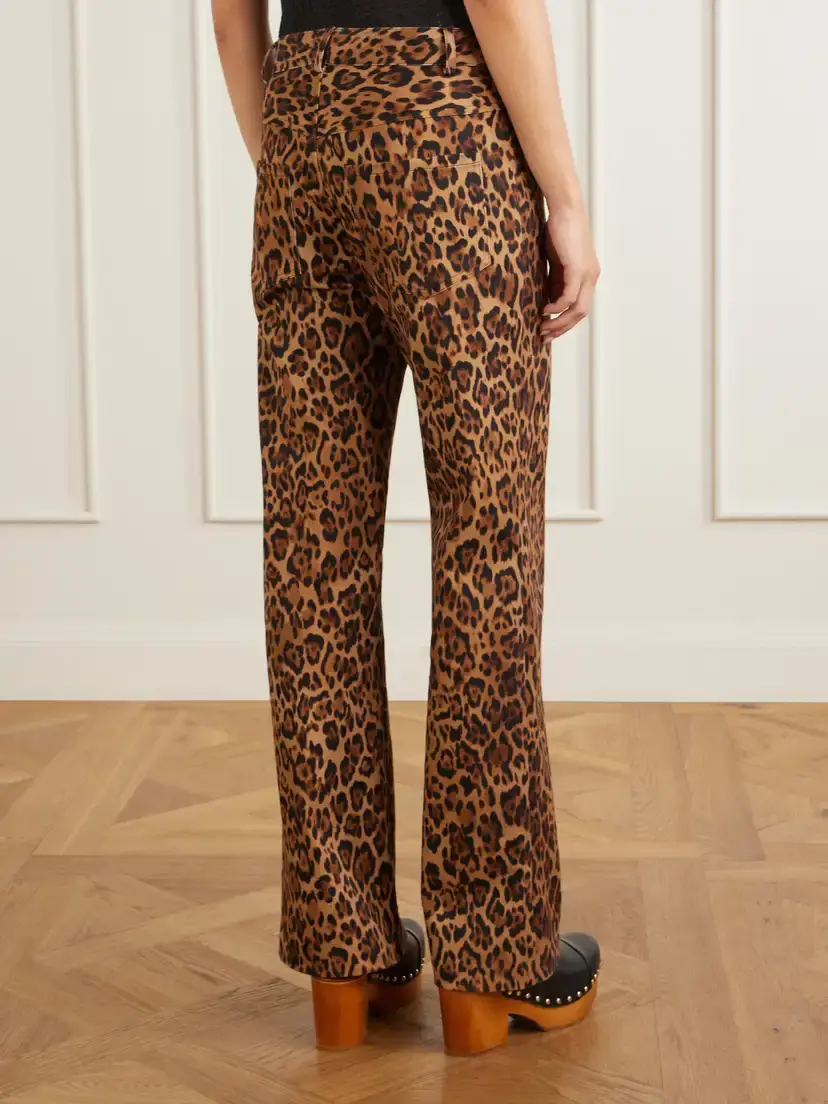 ANNA SUI Animal-print Cotton-blend Wide-leg Pants | Thumbnail 4 ANNA SUI Animal-print Cotton-blend Wide-leg Pants | Thumbnail 4