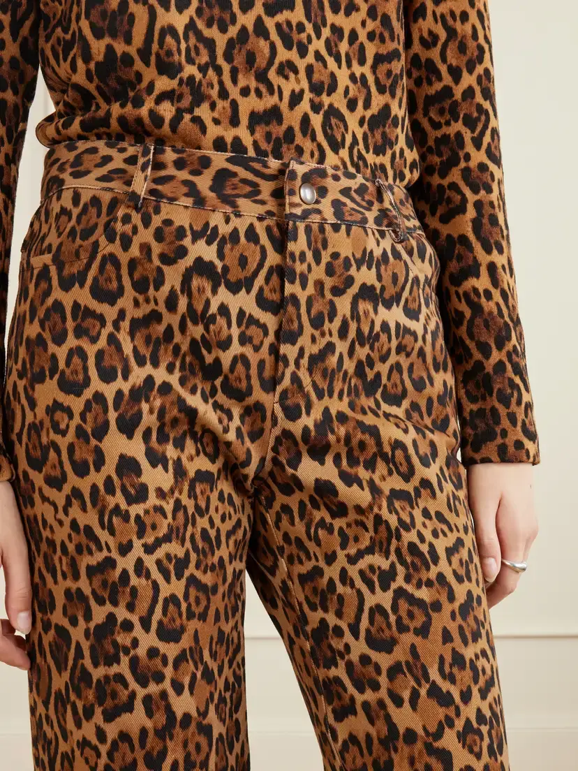 ANNA SUI Animal-print Cotton-blend Wide-leg Pants | Thumbnail 5 ANNA SUI Animal-print Cotton-blend Wide-leg Pants | Thumbnail 5