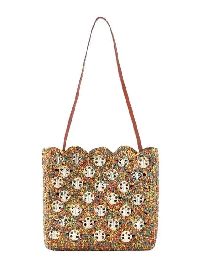 1969 Embellished Raffia Shoulder Bag 1969 Embellished Raffia Shoulder Bag