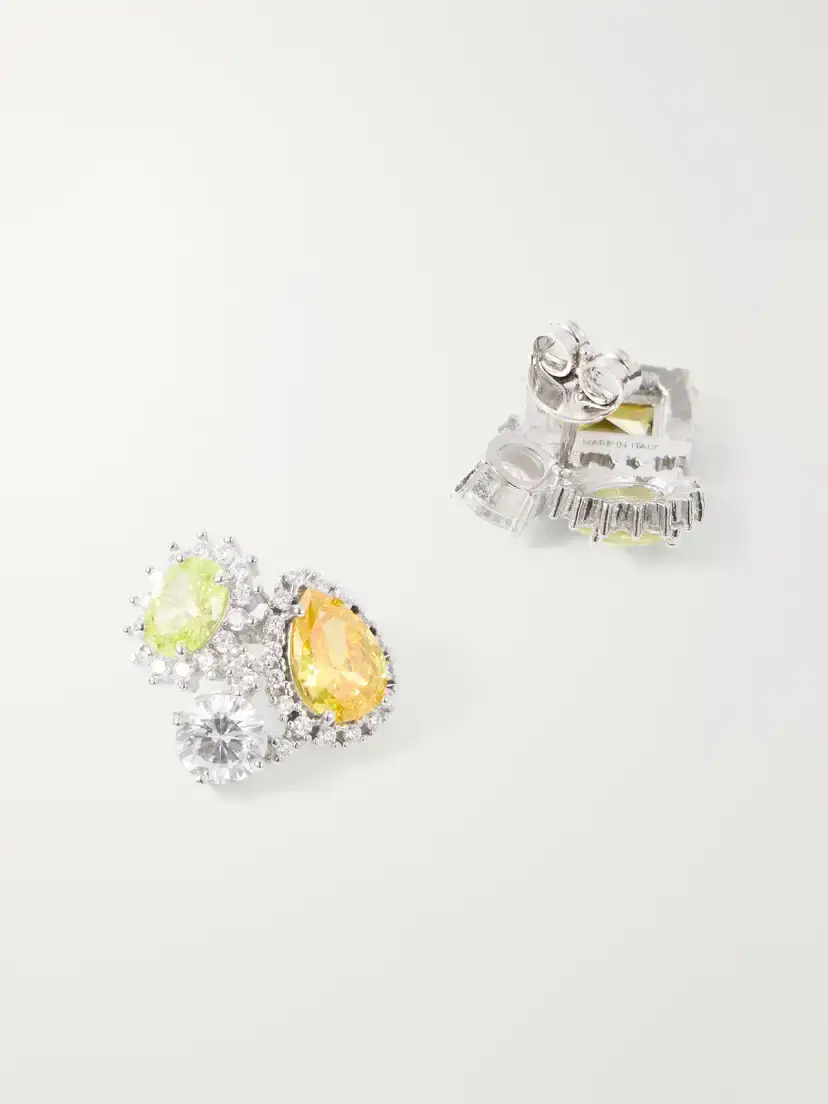 Maison Margiela Cluster Embellished Silver-tone Earrings | Thumbnail 3 Maison Margiela Cluster Embellished Silver-tone Earrings | Thumbnail 3
