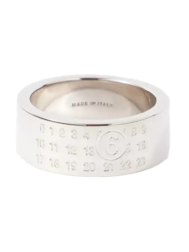 MM6 MAISON MARGIELA Logo-engraved Silver-tone Ring