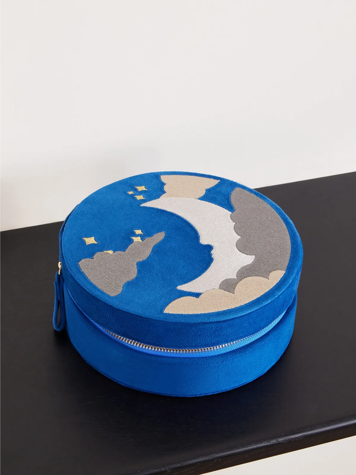 Moon Embroidered Velvet Jewelry Case Moon Embroidered Velvet Jewelry Case