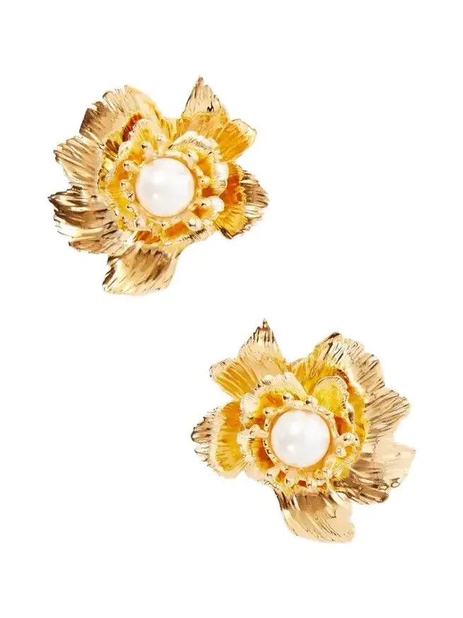 Wild Poppy Embellished Gold-tone Earrings Wild Poppy Embellished Gold-tone Earrings
