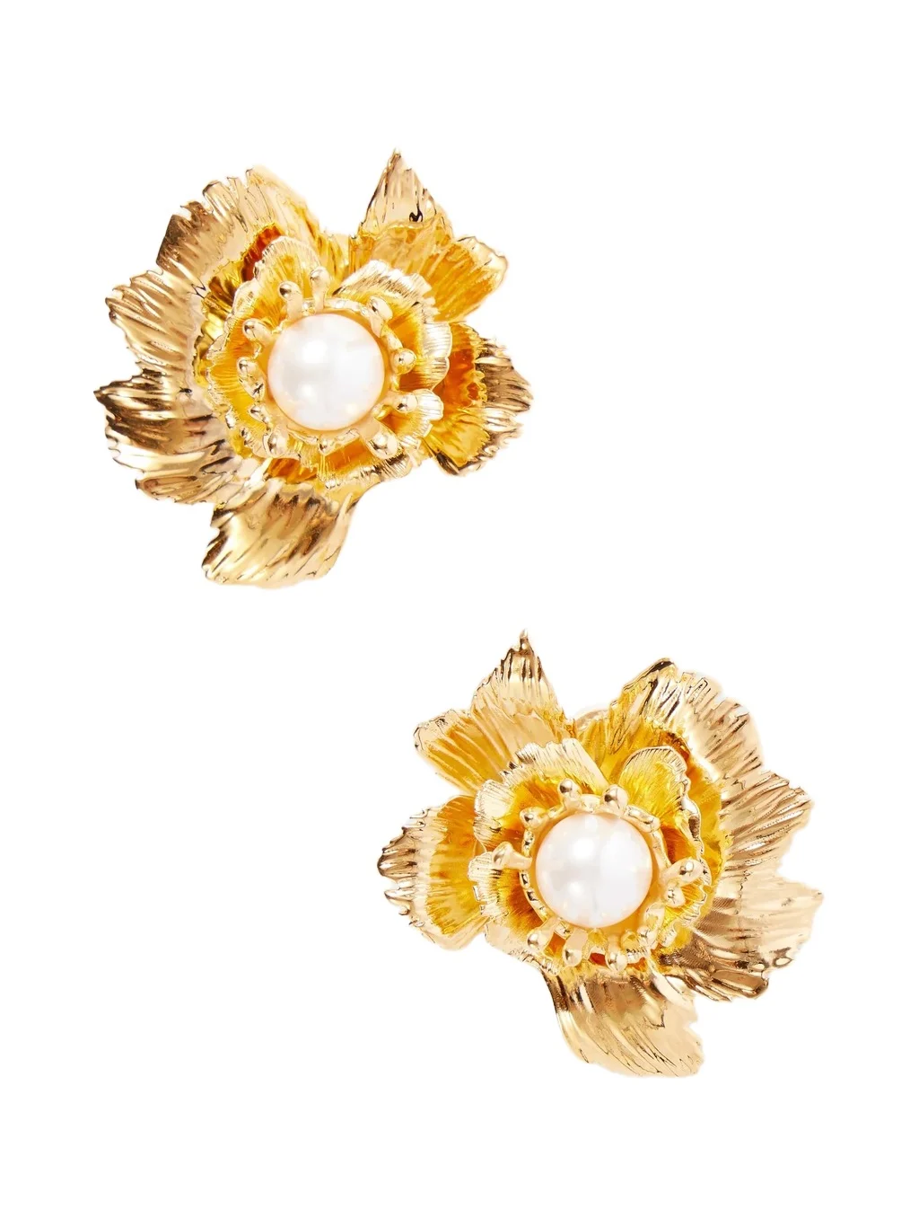 Wild Poppy Embellished Gold-tone Earrings