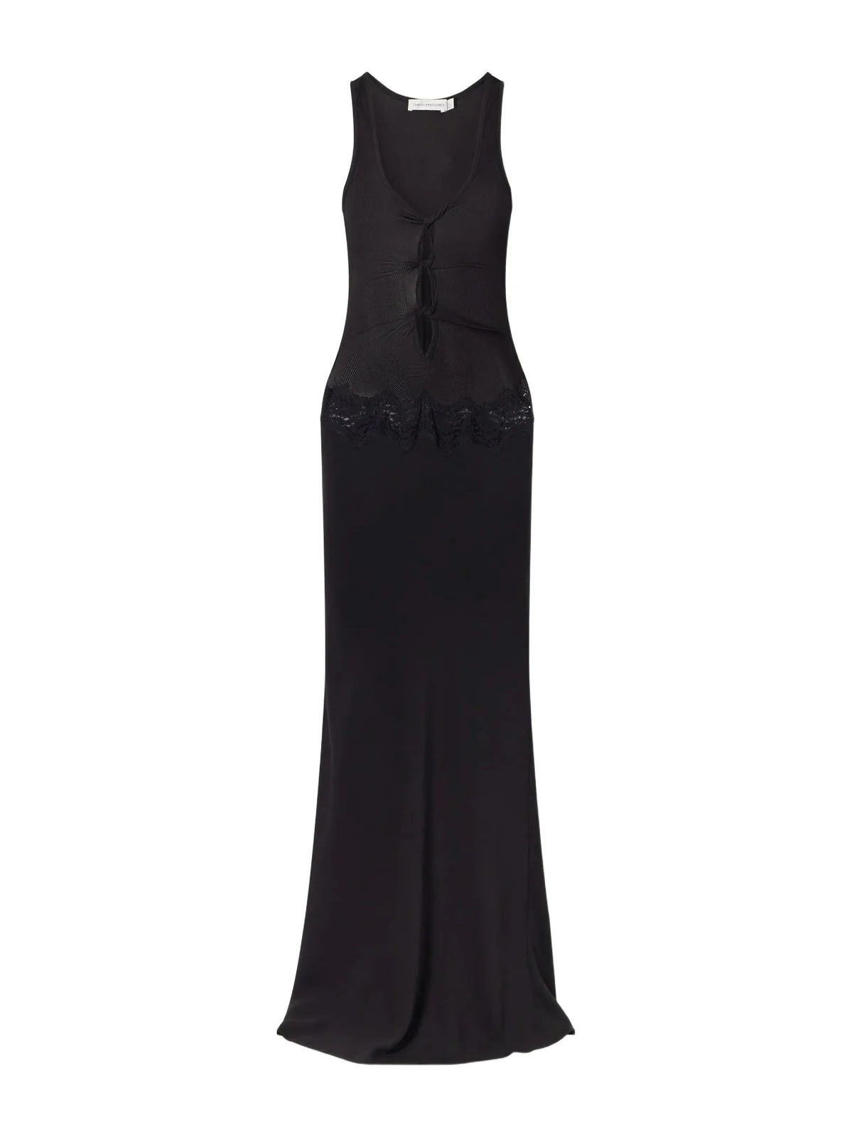 Christopher Esber Verner Cut-out Ribbed-detail Lace-trimmed Jersey Midi Dress