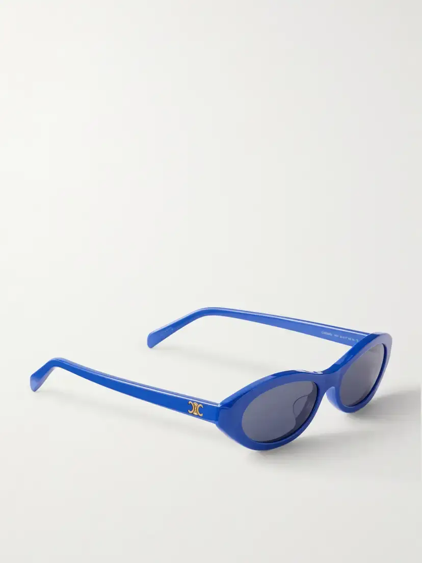 CELINE Eyewear Triomphe Mini Oval-frame Acetate Sunglasses | Thumbnail 3