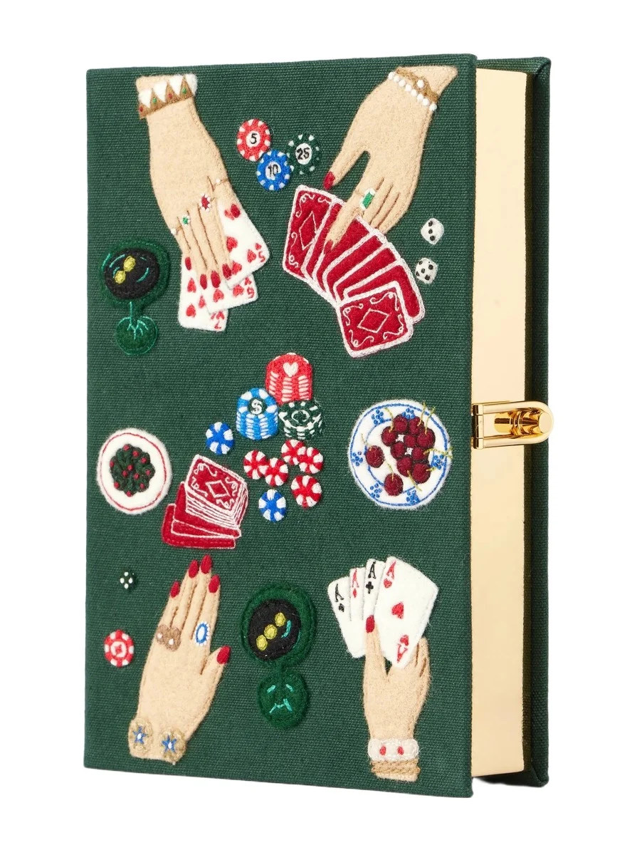 The Queen Of Cards Embroidered Canvas Clutch The Queen Of Cards Embroidered Canvas Clutch
