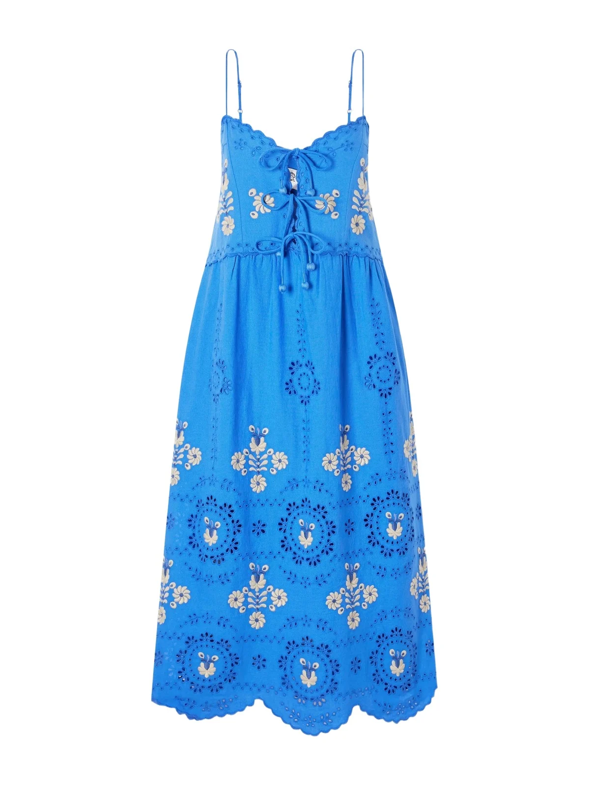 Sea Catharina Floral-embroidered Cotton And Linen-blend Maxi Dress
