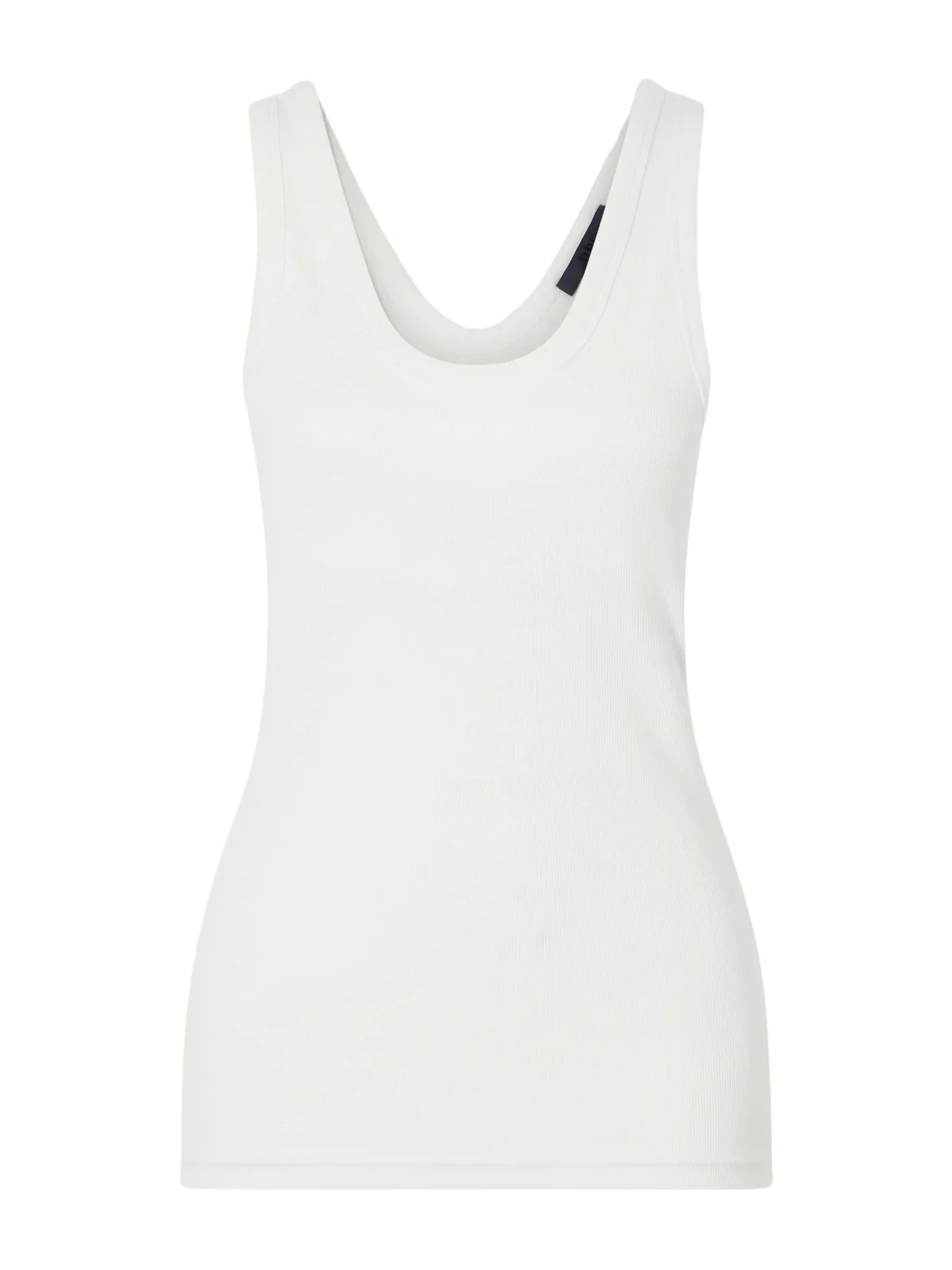Ribbed Stretch-cotton Cut-out Tank