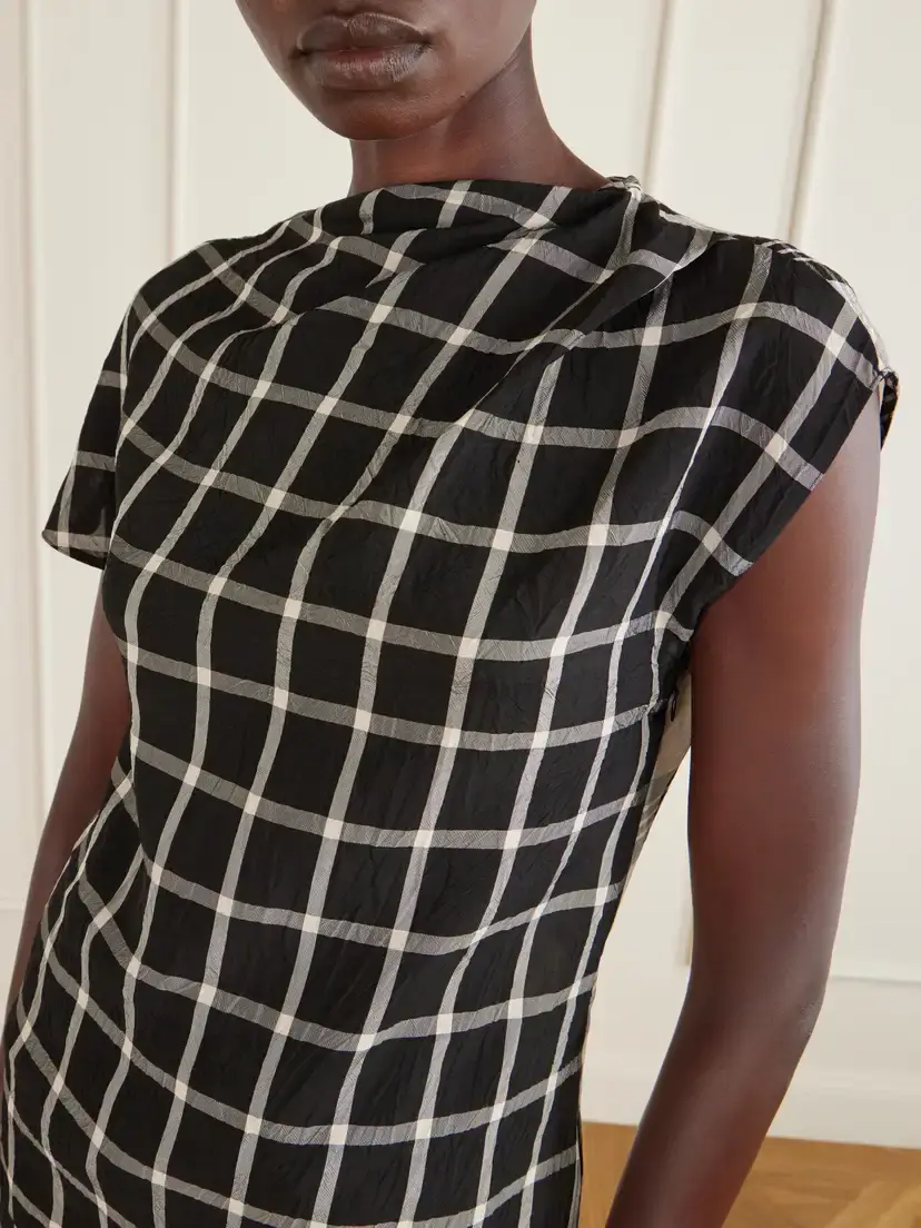 Erdem Crushed Window Checked Georgette Tank | Thumbnail 5 Erdem Crushed Window Checked Georgette Tank | Thumbnail 5