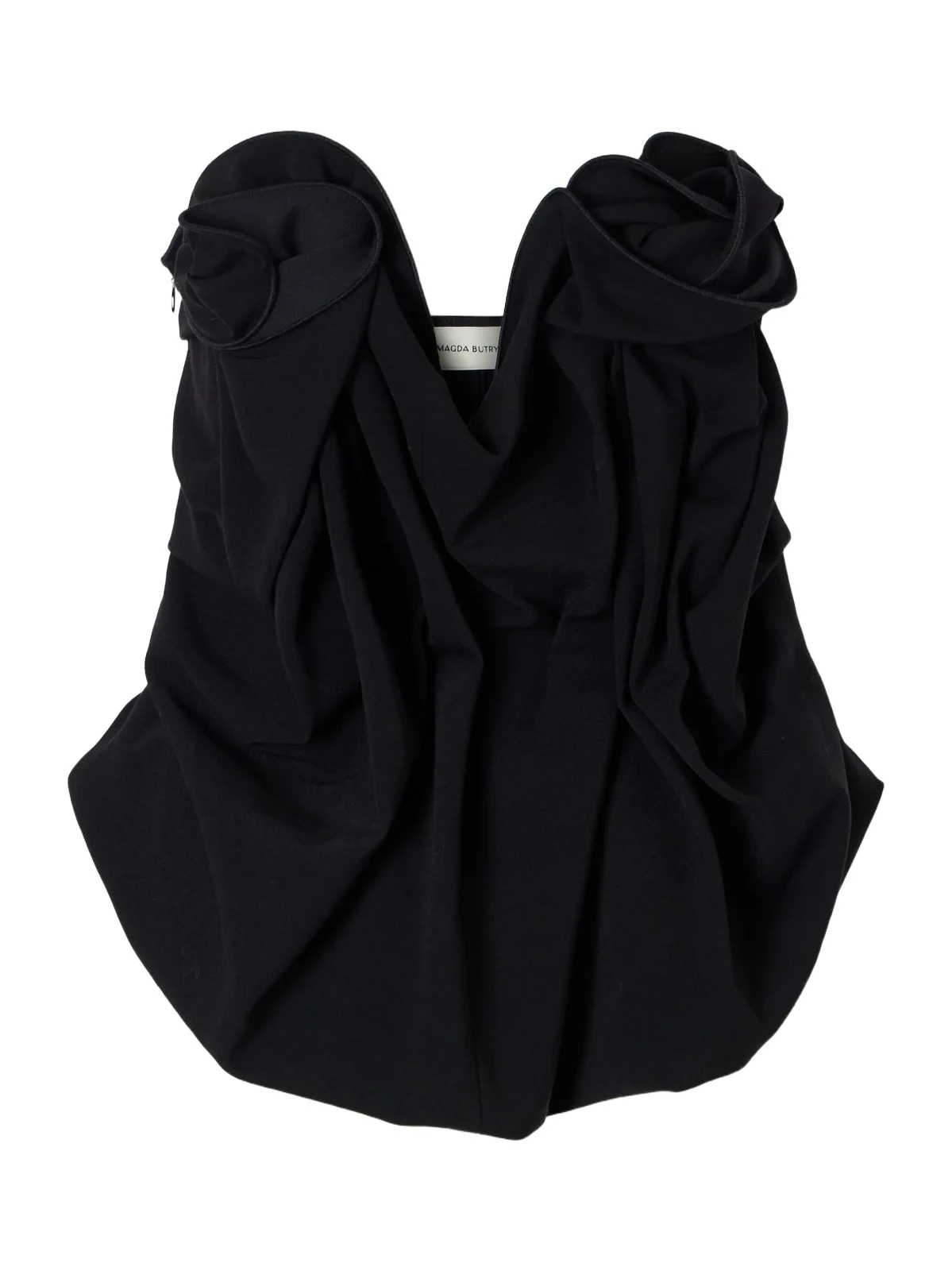 Appliquéd Cropped Wool-blend Bustier Top Appliquéd Cropped Wool-blend Bustier Top