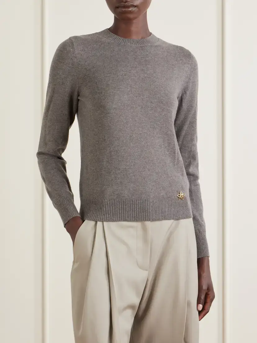 Oscar de la Renta Scarf-detailed Cashmere Sweater | Thumbnail 3 Oscar de la Renta Scarf-detailed Cashmere Sweater | Thumbnail 3