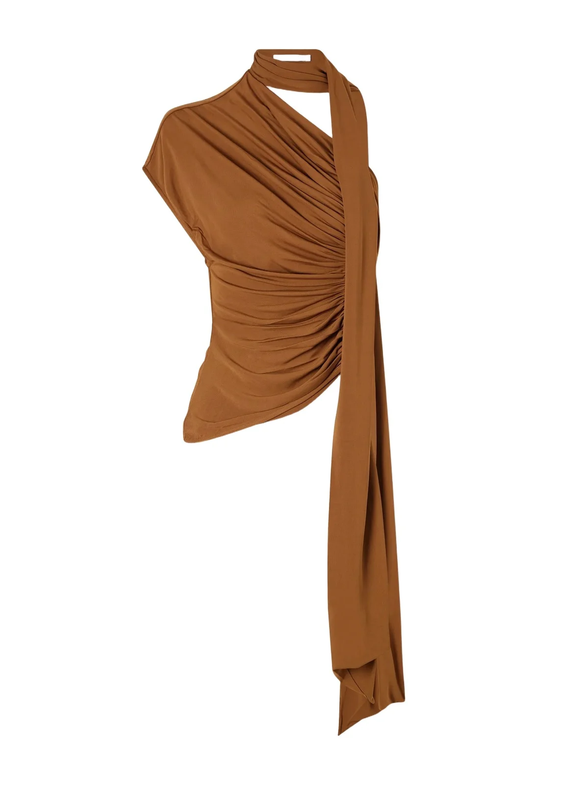 Vienna Scarf-detail Draped Jersey Blouse