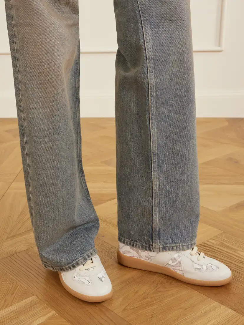 Maison Margiela Replica Lace And Leather Sneakers - White | Thumbnail 2 Maison Margiela Replica Lace And Leather Sneakers - White | Thumbnail 2