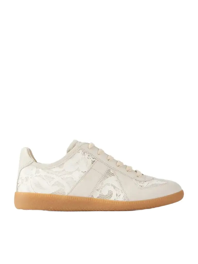 Maison Margiela Replica Lace And Leather Sneakers | Image 1 Maison Margiela Replica Lace And Leather Sneakers | Image 1