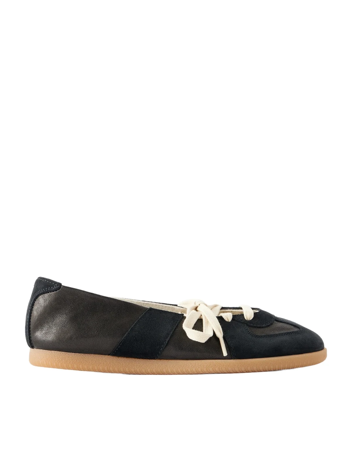 Replica Suede-trimmed Leather Sneakers Replica Suede-trimmed Leather Sneakers
