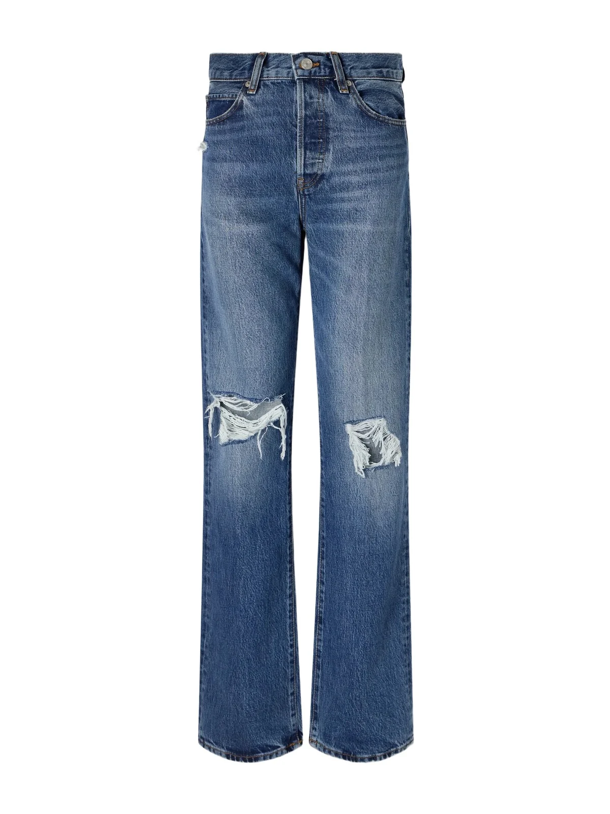 The Vertical Distressed High-rise Straight-leg Jeans The Vertical Distressed High-rise Straight-leg Jeans