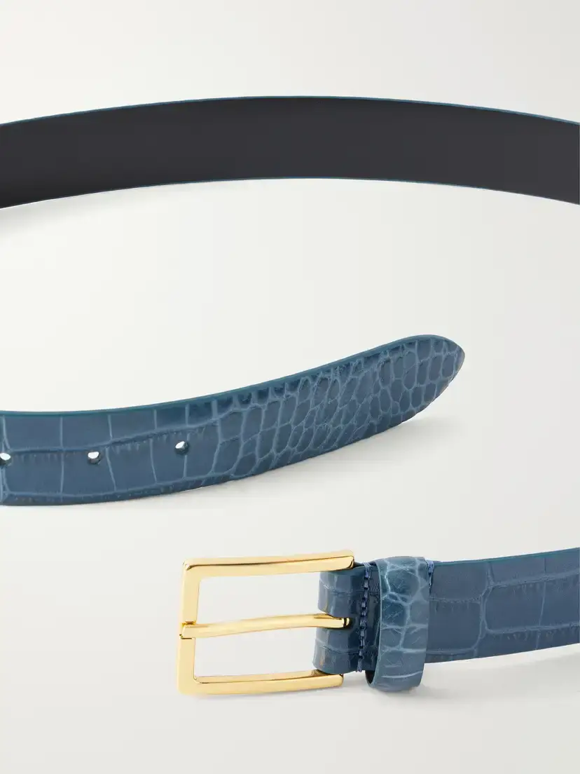 Anderson's Narrow Croc-effect Leather Belt | Thumbnail 3 Anderson's Narrow Croc-effect Leather Belt | Thumbnail 3