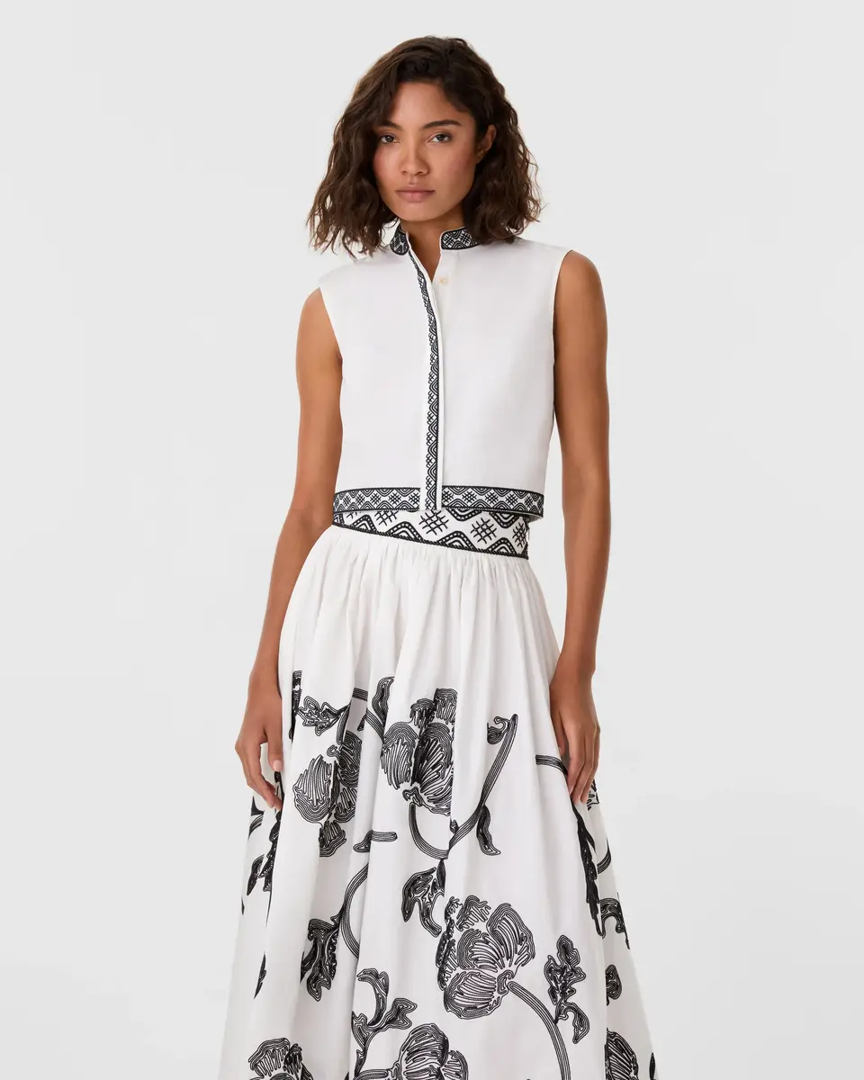 Emporio Sirenuse Andorra Top with Peony Embroidery | Thumbnail 4 Emporio Sirenuse Andorra Top with Peony Embroidery | Thumbnail 4