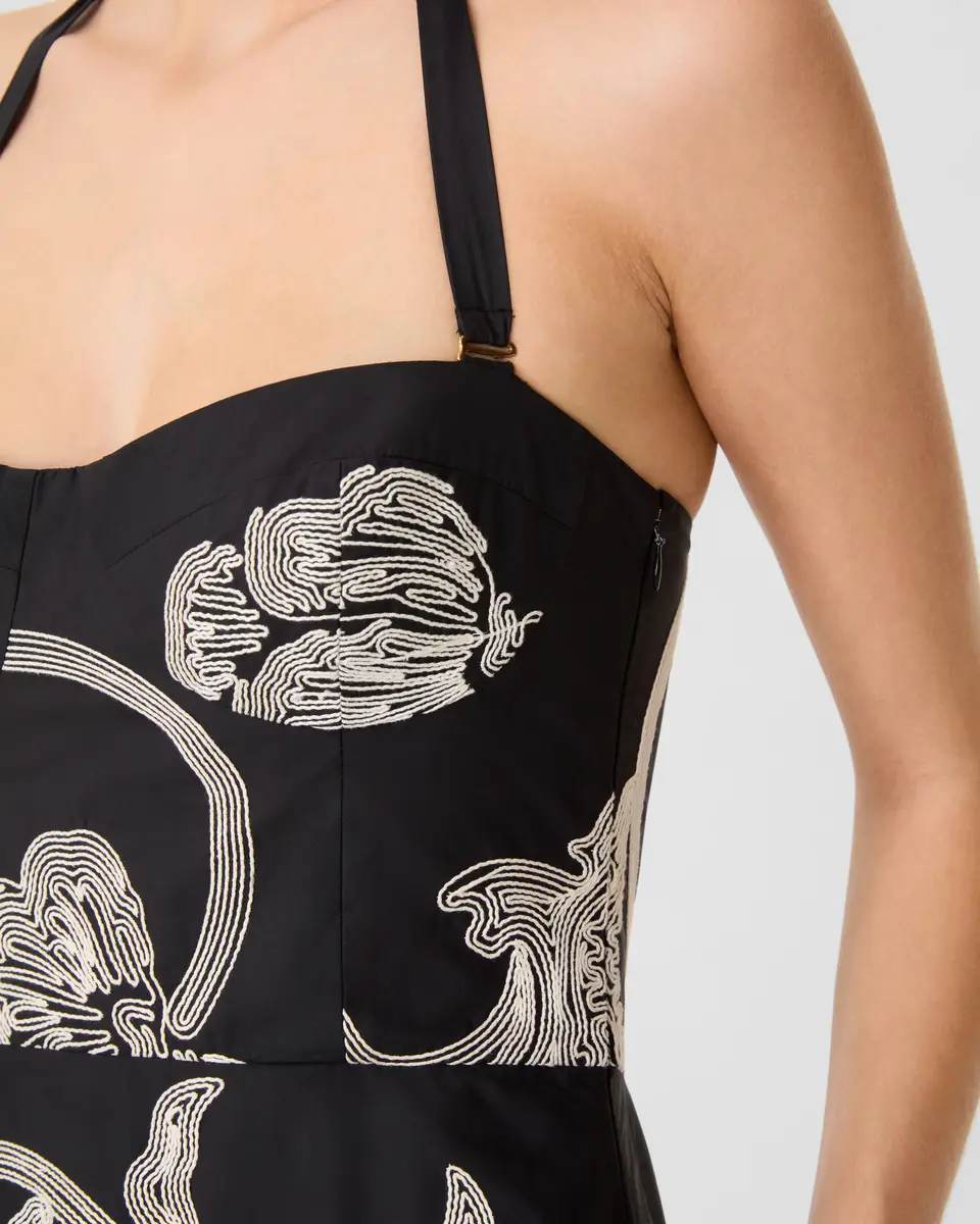 Emporio Sirenuse Lotty Dress with Peony Embroidery | Thumbnail 3 Emporio Sirenuse Lotty Dress with Peony Embroidery | Thumbnail 3