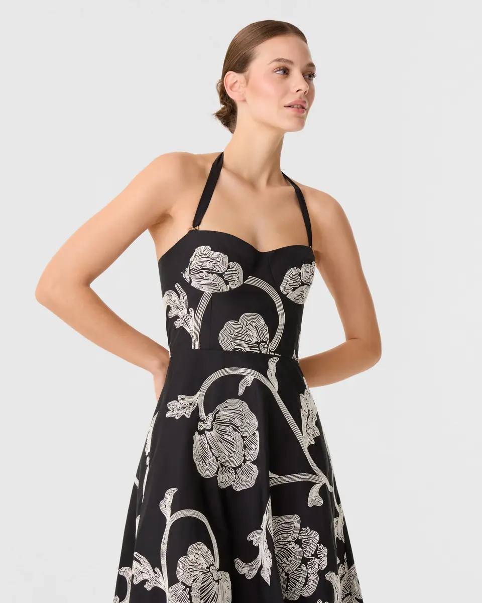Emporio Sirenuse Lotty Dress with Peony Embroidery | Thumbnail 4 Emporio Sirenuse Lotty Dress with Peony Embroidery | Thumbnail 4