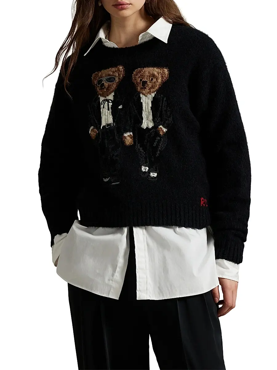 Polo Ralph Lauren Women's Polo Bear Wool-Blend Crewneck Sweater | Thumbnail 3 Polo Ralph Lauren Women's Polo Bear Wool-Blend Crewneck Sweater | Thumbnail 3