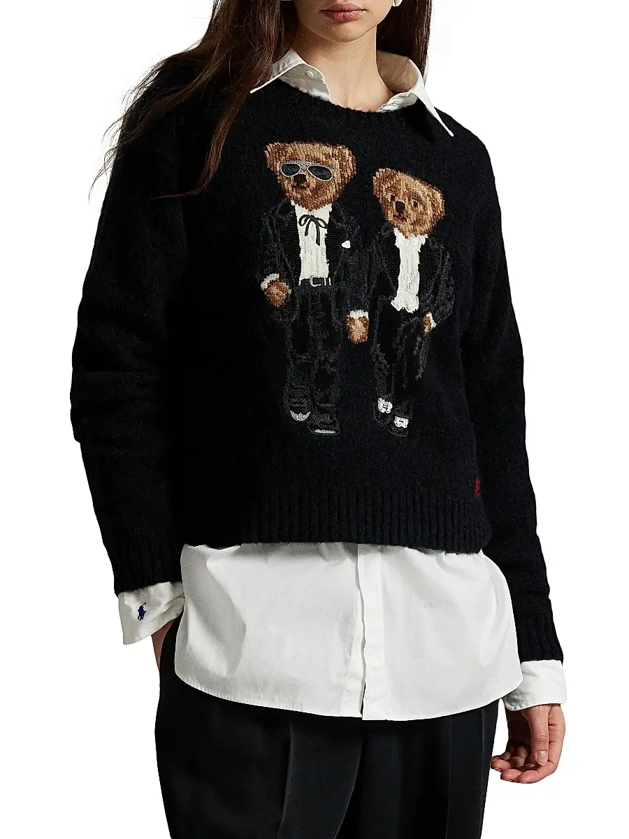 Polo Ralph Lauren Women's Polo Bear Wool-Blend Crewneck Sweater | Thumbnail 4 Polo Ralph Lauren Women's Polo Bear Wool-Blend Crewneck Sweater | Thumbnail 4