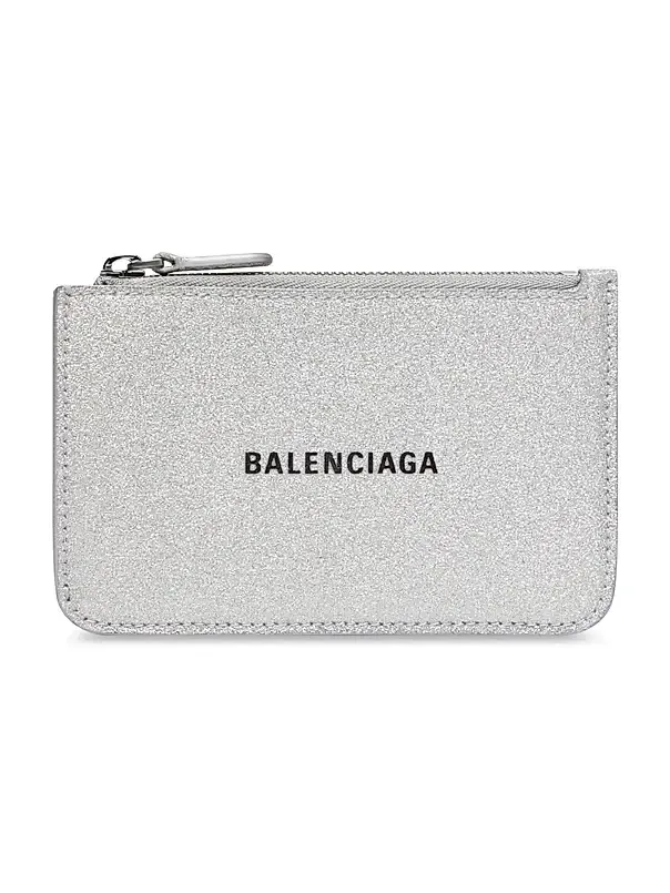 Women's Cash Large Long Coin And Card Holder In Sparkling Fabric - Silver Black