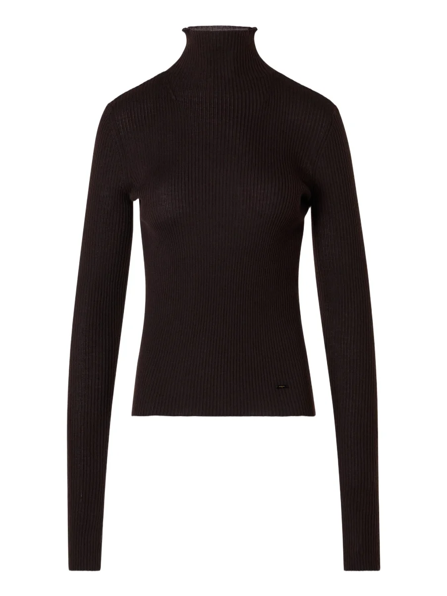 Women's Cashmere-Silk Rib-Knit Turtleneck Sweater Women's Cashmere-Silk Rib-Knit Turtleneck Sweater