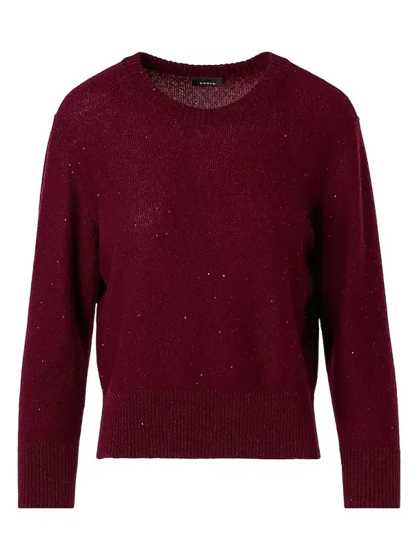 Women's Sequin Cashmere Crewneck Sweater Women's Sequin Cashmere Crewneck Sweater