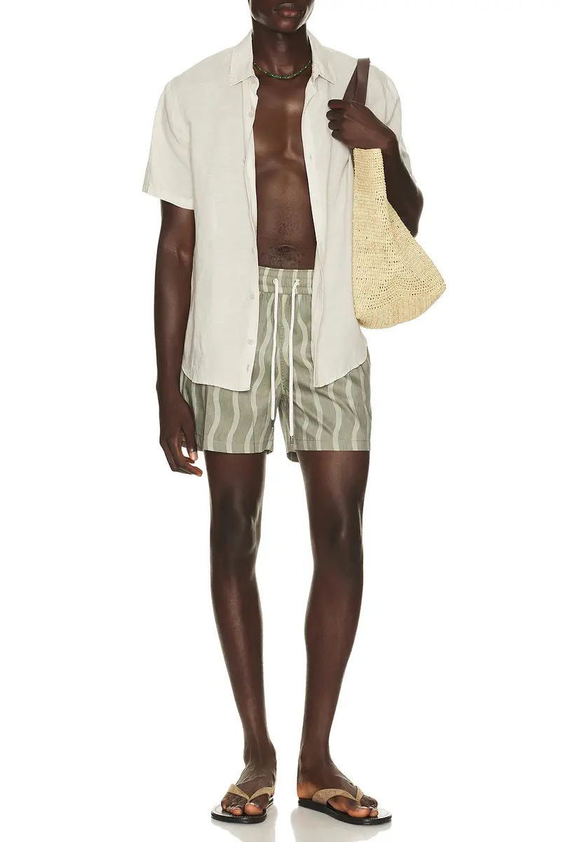 Frescobol Carioca Rio Linen Blend Cabana Wave Swim Short | Thumbnail 3 Frescobol Carioca Rio Linen Blend Cabana Wave Swim Short | Thumbnail 3