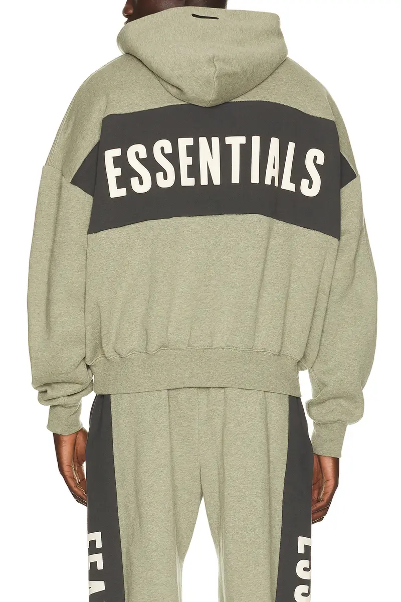 Fear of God Essentials Cropped Relaxed Panelled Hoodie | Thumbnail 2 Fear of God Essentials Cropped Relaxed Panelled Hoodie | Thumbnail 2