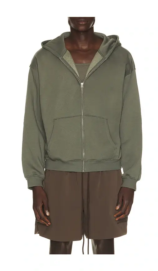 Skims Fleece Lounge Zip Up Hoodie | Thumbnail 5
