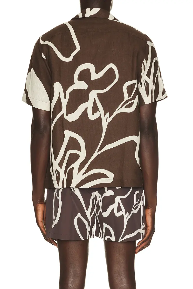 Frescobol Carioca Roberto Linen Short Sleeve Shirt Flor Printt | Thumbnail 2