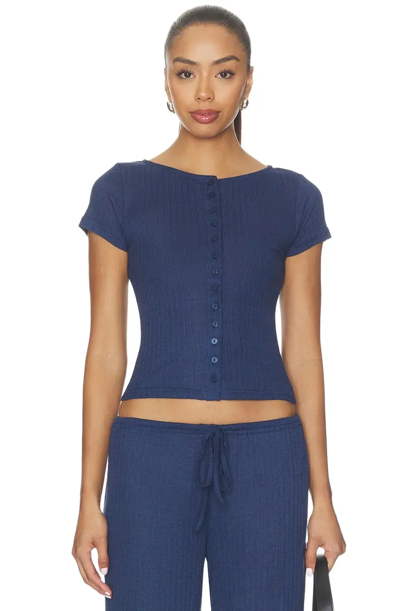 ALL THE WAYS Romee Button Up Tee
