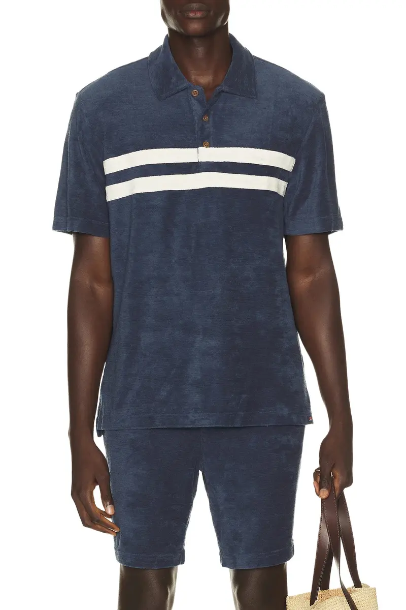 Cabana Towel Terry Surf Stripe Polo Cabana Towel Terry Surf Stripe Polo