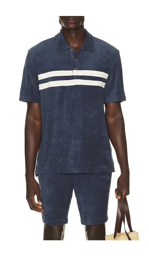 Faherty Cabana Towel Terry Surf Stripe Polo | Image 1 Faherty Cabana Towel Terry Surf Stripe Polo | Image 1