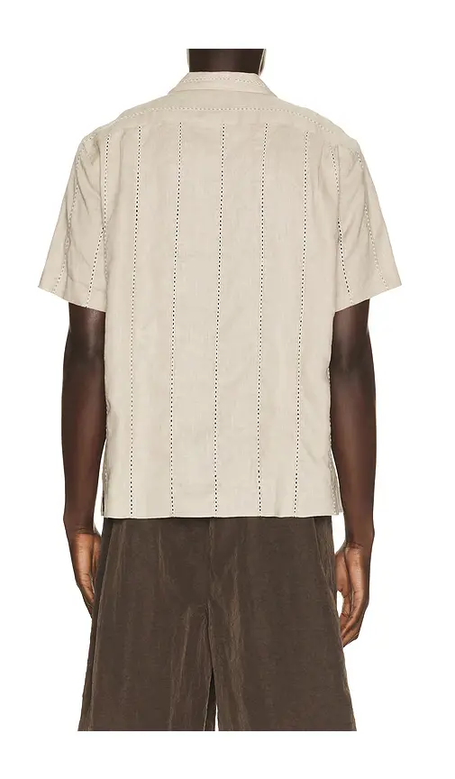 Vince Eyelet Stripe Linen Cabana Shirt | Thumbnail 2