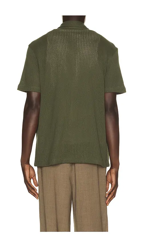 Vince Pointelle Short Sleeve Button Down Shirt | Thumbnail 2