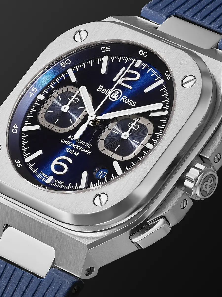 Bell & Ross BR 05 Automatic Chronograph Stainless Steel Watch, Ref. BR05C-BUBU-ST/SRB - Men | Thumbnail 4