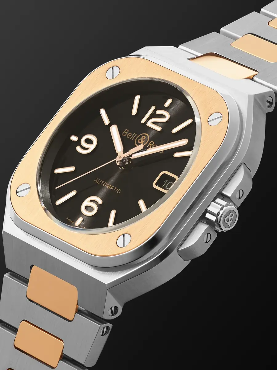 Bell & Ross BR 05 Black Steel and Gold Automatic 18-Karat Rose Gold and Steel Watch, Ref. BR05A-BL-STPG/SSG - Men | Thumbnail 4 Bell & Ross BR 05 Black Steel and Gold Automatic 18-Karat Rose Gold and Steel Watch, Ref. BR05A-BL-STPG/SSG - Men | Thumbnail 4
