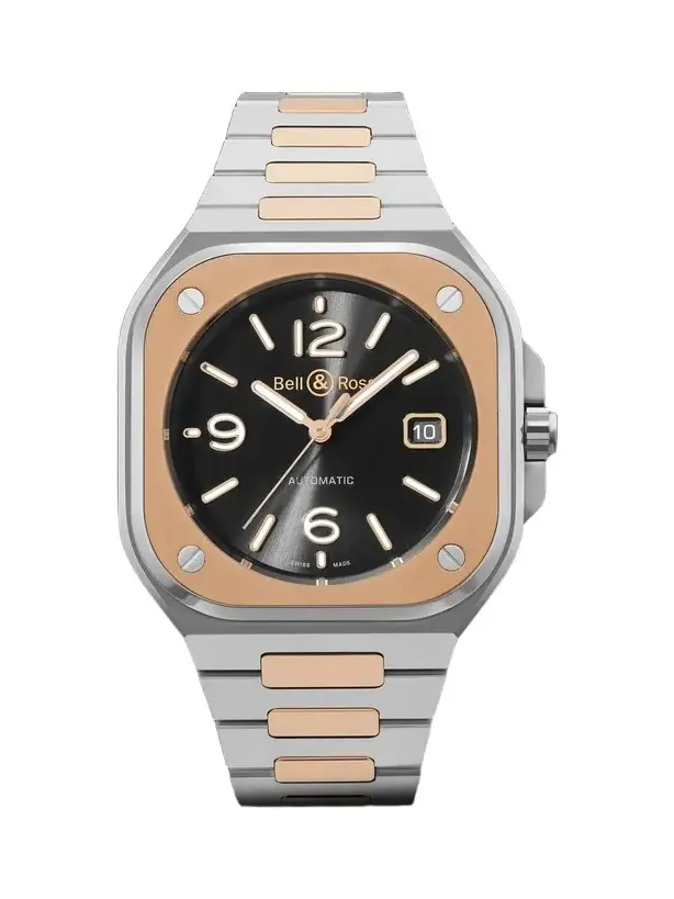 BR 05 Black Steel and Gold Automatic 18-Karat Rose Gold and Steel Watch, Ref. BR05A-BL-STPG/SSG - Men BR 05 Black Steel and Gold Automatic 18-Karat Rose Gold and Steel Watch, Ref. BR05A-BL-STPG/SSG - Men