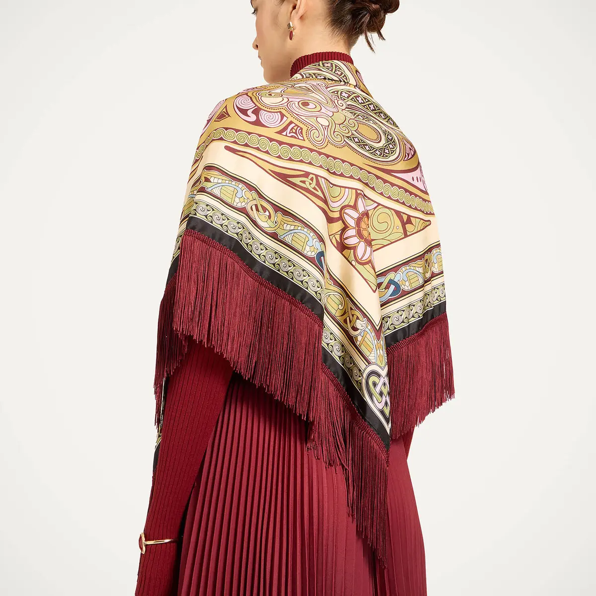 La DoubleJ Reversible Fringe Foulard 90 | Thumbnail 2