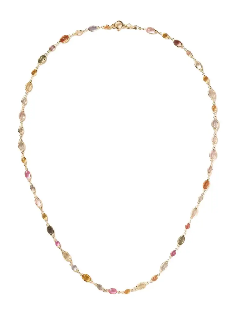 Chakra 18-karat Gold And Sapphire Beaded Necklace Chakra 18-karat Gold And Sapphire Beaded Necklace