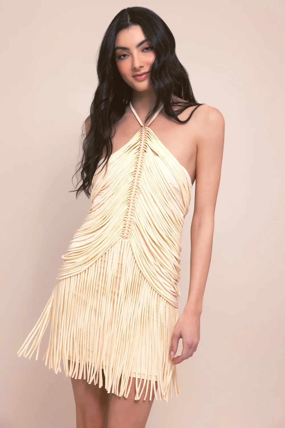 LYRIA JERSEY HALTERNECK MINI DRESS LYRIA JERSEY HALTERNECK MINI DRESS