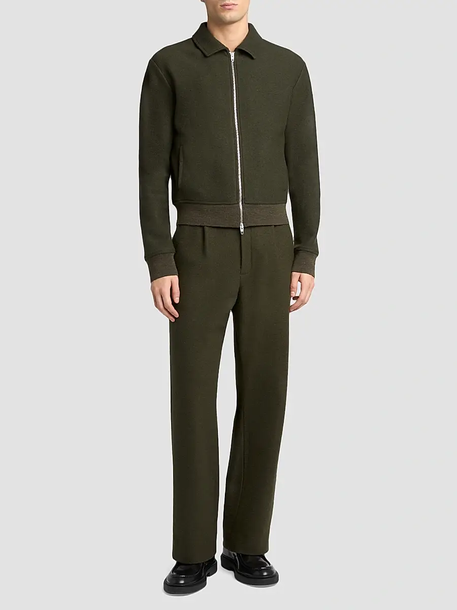 Jil Sander Men's Felted Wool-Blend Trousers | Thumbnail 2