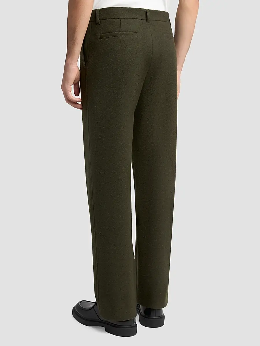 Jil Sander Men's Felted Wool-Blend Trousers | Thumbnail 3