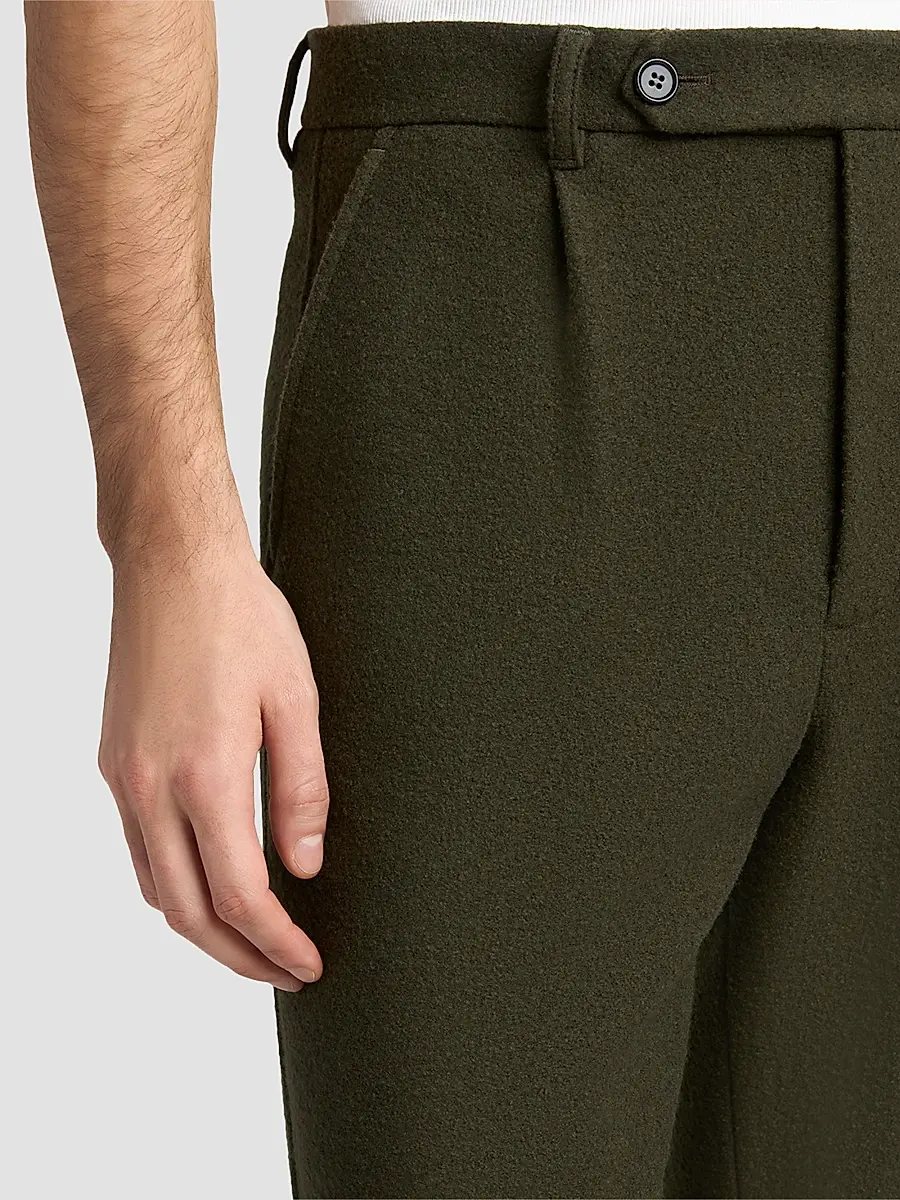 Jil Sander Men's Felted Wool-Blend Trousers | Thumbnail 5