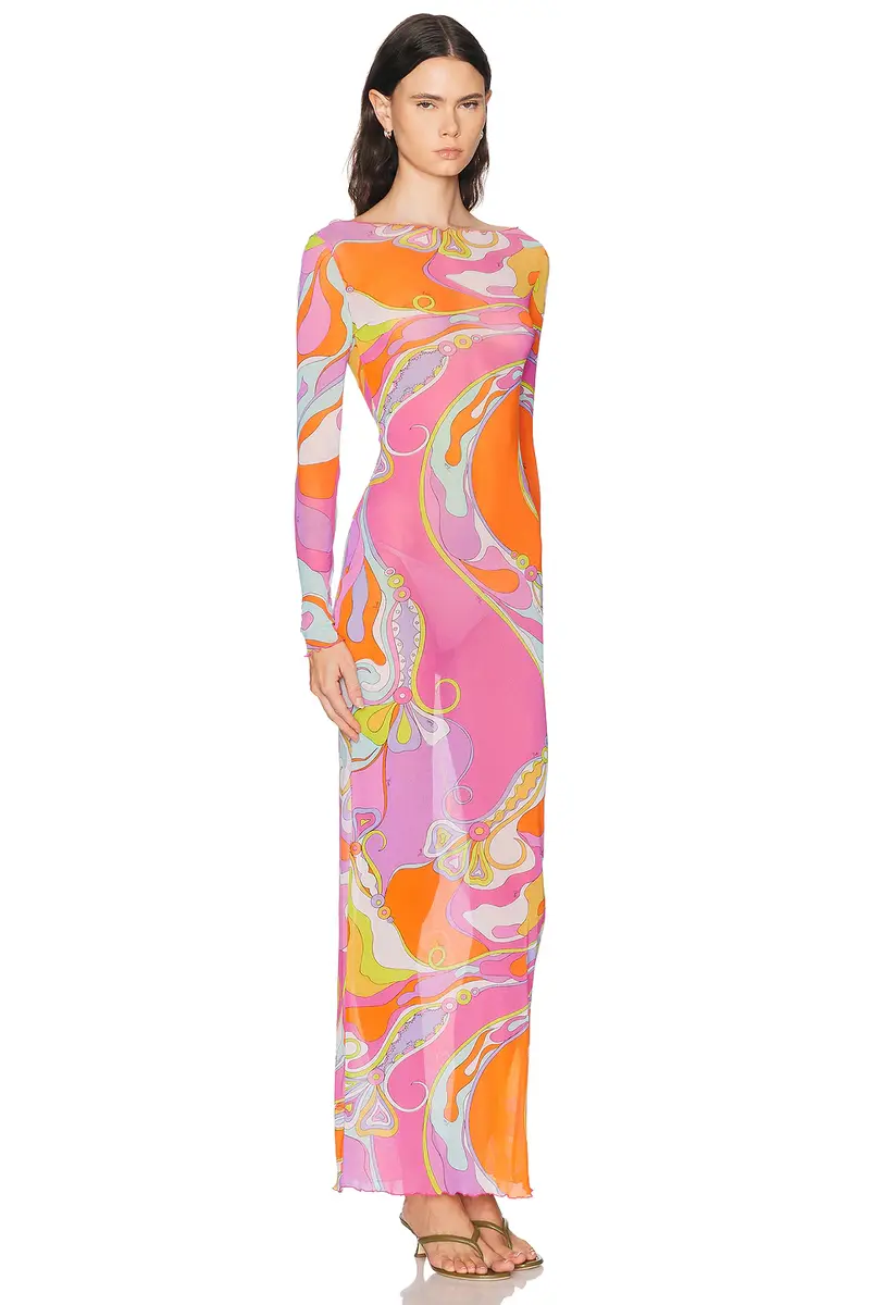PUCCI Tulle Long Sleeve Dress | Thumbnail 2